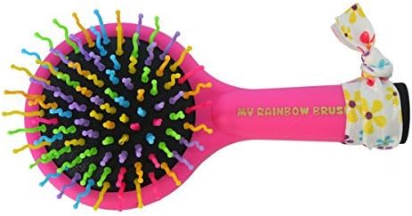 My Rainbow Hair Brush with Hair Tie. (PINK)