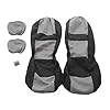 Triamisu 4-delige universele set voor vier seizoenen, voor auto’s, zitkussens, styling-pads, grijs