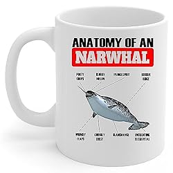 Lovesout Funny Narwhal Whale Anatomy Chart Coffee