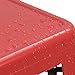 Furmax 30 Inches Metal Bar Stools Bar Height High Backless Stools Indoor Outdoor Stackable Kitchen Stools Set of 4 (Red)