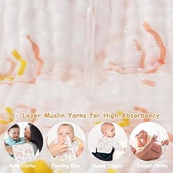 Looxii Muslin Burp Cloths 100% Cotton Large