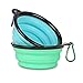 YISSCEN Collapsible Dog Bowl Large, Portable Silicone Travel Food Bowls for Dogs, Food Grade Silicone BPA Free Pet Food Water Bowls (Blue & Green)