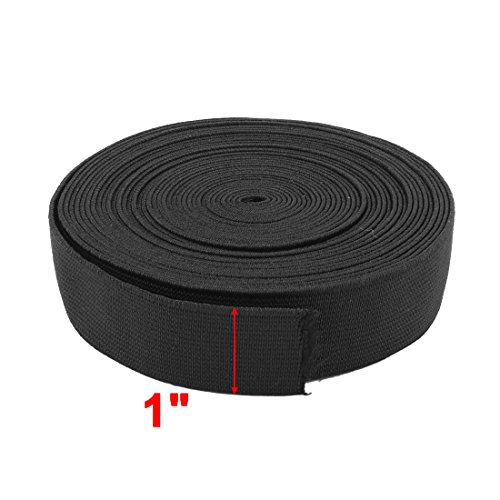 uxcell Polyester Tailoring Sewing Waistband Handicraft Elastic Band Rope 6 Yards Black