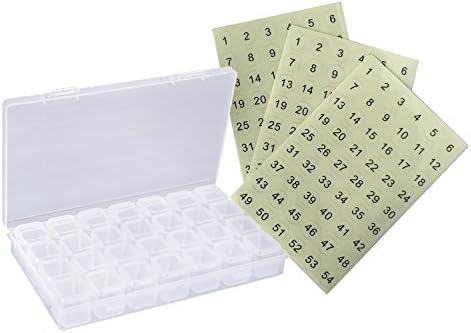 Crafts Graphy 28 Slots Paint with Diamonds Storage Containers with Lids, Transparent Jewelry Box