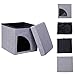 Favorite Soft Portable Opening Cat Play Cube Bed, Grey