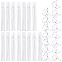 SelfTek 15 Pack Spritzer Bottle, Mini Portable Mist Empty Spray Bottle Perfume Atomizer for Personal Beauty Care or Craft with 15 Funnels