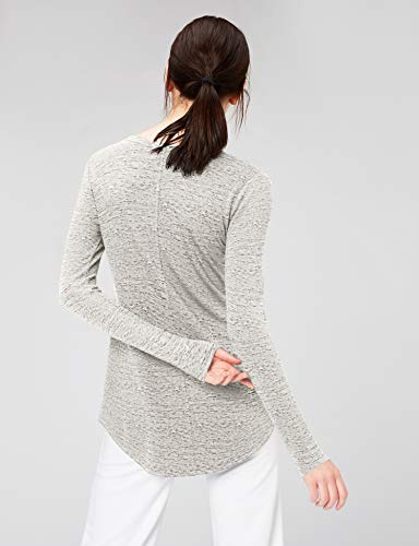 AMAZON ESSENTIALS WOMEN’S SUPERSOFT TERRY REGULAR-FIT LONG-SLEEVE SHIRTTAIL HEM SHIRT (PREVIOUSLY DAILY RITUAL), GREY HEATHER SPACE DYE, MEDIUM