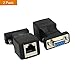 Aucent DB9 RS232 Female to RJ45 Network Adapter, COM Port to Cat5e/6 LAN Ethernet Port Converter, DB9 Serial Port Female to RJ45 Female (Pack of 2)