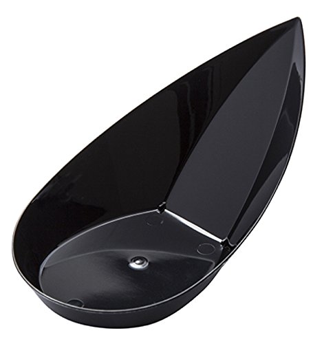 WNA APTBLSPBL Petites Bay Leaf Plastic Tasting Spoons, Black (Pack of 200) - Thumbnail 2
