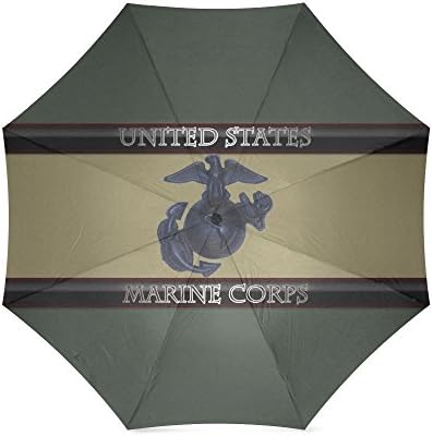Custom United States Marine Corps Eagle &amp; Anchor Logo Compact Travel Windproof Rainproof Foldable Umbrella
