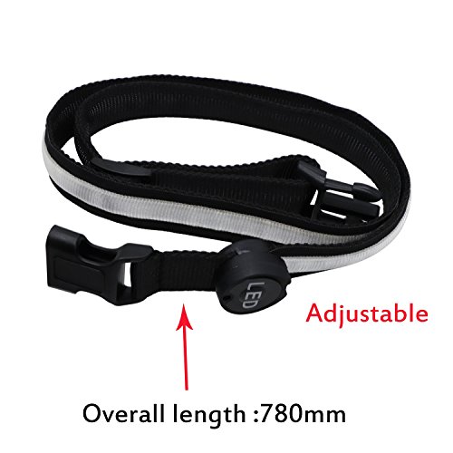 image for Ruiyue 78cm White Red Green Yellow Pink Blue RGB LED Flashing Waistban