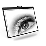 Cornmi A4 LED Light Box Ultra-Thin Portable Light Board Tracing USB Power Cable Drawning Holder Stand Dimmable Brightness 3-Level Eye-Protected Pad for Kids Artists X-Ray Viewing Drawing Cartoon Copy