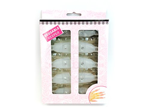 Beauticom Acrylic Nail Art Soak Off Cap Clip UV Gel Polish Remover Wrap Reusable Keeper Manicure Tool (PINK, WHITE, PURPLE, & RED) (20 Pieces, WHITE)