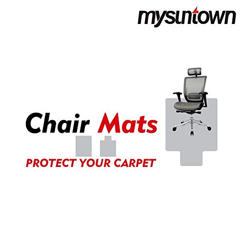 Mysuntown Chair Mat for Carpet, 36'' x 48'' Office Home Mats for Low and Medium Carpeted Floor Transparent Floor Mat with Lip