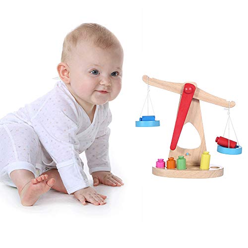 Wooden Balance Beam Weighing Scale Play Toys for Kids Sensorial Early Childhood Education Preschool Training Great Gift Toys Set - Thumbnail 3
