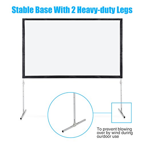 PVC Projector Screen with Stand, WASJOYE 120 inch 169 HD 4K Outdoor