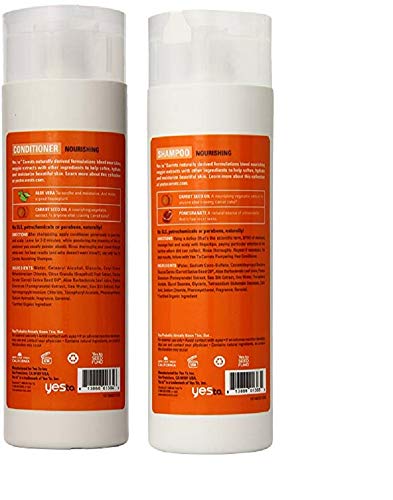 Yes To Carrots Nourishing Shampoo and Conditioner Set for Normal to Dry Hair, 16.9 Fluid Ounce (Pack of 2)