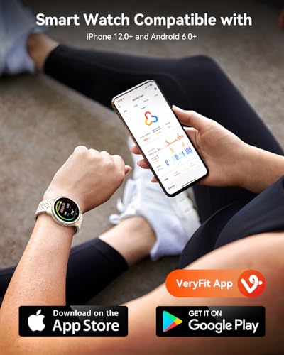 Quican Smart Watches for Women Men, 1.27" AMOLED, Answer/Make Call, Beige | Fitness Watch, Heart Rate/Sleep/SpO2 Monitor, 120+ Sports, 3ATM Waterproof, Android iOS Compatible, 2 Straps, Smartwatch Gift