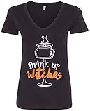 Threadrock Women's Drink Up Witches V-neck T-shirt