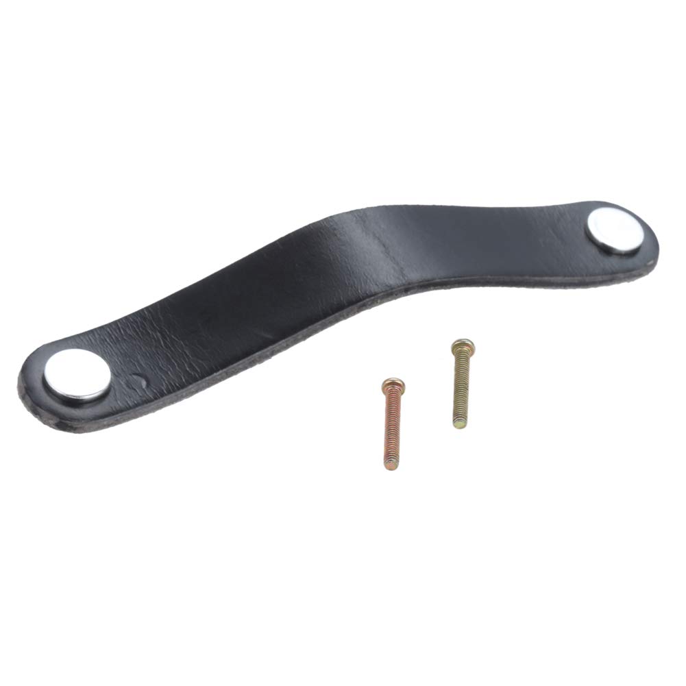 JeogYong 4 Pack Delicate Leather Cabinet Handles Used for Bedroom Furniture (96mm, Black)