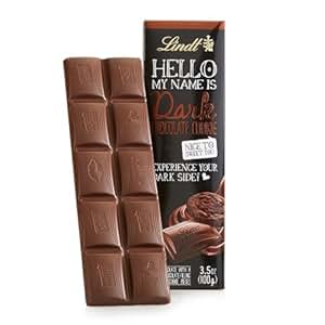 Amazon.com : Lindor Lindt Hello My Name Is Dark Chocolate Cookie 3.5oz Chocolate Bar : Grocery ...