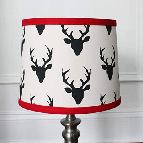 Black Buck Deer Nursery Lamp Shade Red trim Handmade Products
