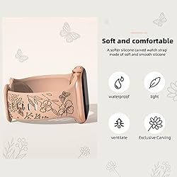 3 Pack Floral Engraved Bands Compatible with Apple