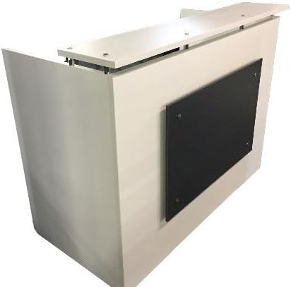 DFS Reception Desk Shell which fits a 15" Monitor - 60" W by 30" D by 44" H White and Black Front