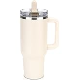 Sursip 40 oz Tumbler with Handle and Flip Straw, 100% Leakproof Lid Insulated Cup Stainless Steel Water Bottle for Cold Drinks Travel Mug, BPA-Free, Dishwasher Safe