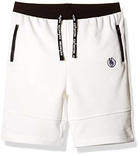 Kid Nation Kids' French Terry Cover-Stitch Short for Boys or Girls X-Small Heather Eggnog