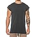 Magiftbox Mens Workout Gym Tanks Muscle Shirts Drop Shoulder Tee T-Shirts For Running Jogging T03_Dark-Gray_US-L