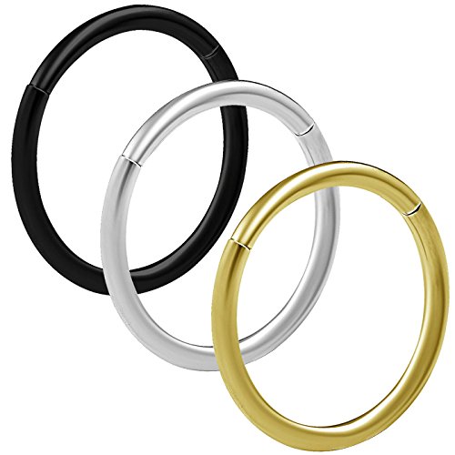 3pcs 18g hinged segment ring septum seamless clicker hoop cartila…