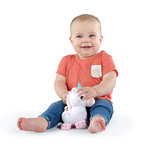 Bright Starts Unicorn Sparkle & Shine Plush Take-Along Stroller or Carrier Toy, Ages 0 Month+, Pink