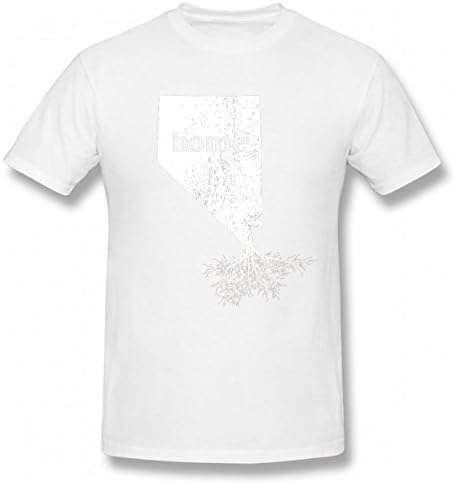 MZOUQD Nevada Home Roots Loving Tshirt Print Cotton Tops Original Man Tee White
