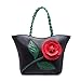 Celsino Women Shoulder Bag 3D Flower Purse Tote Handbag PU Leather Crossbody Weave Handle Bags
