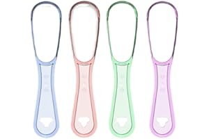 4-Pack Colorful Tongue Scrapers | BPA-Free Food-Grade Plastic | Eco-Friendly Oral Care for Adults & Kids (Blue, Green, Purple