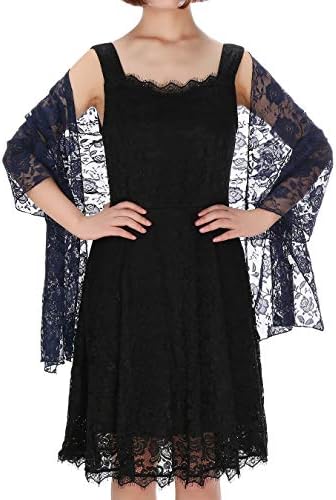 BeryLove Women's Lightweight Floral Lace Shawl Chic Bridal Evening Party Vintage Wrap Scarf