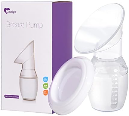 Cootigo Manual Breast Pump for Breastfeeding Breast Milk Collector Saver BPA-free Suction by Air-Tight Vacuum , Nursing Cups with 100% Food Grade Silicone for New Moms