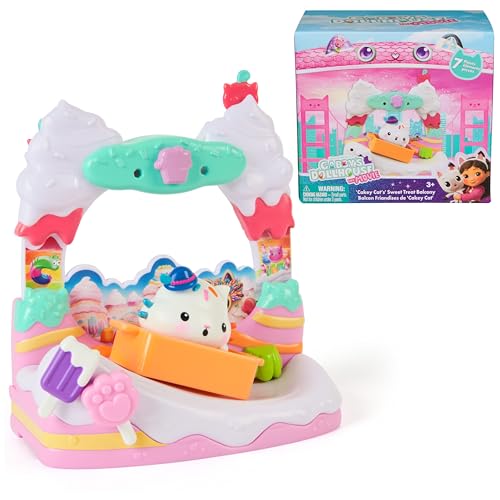 DREAMWORKS GABBY'S DOLLHOUSE The Movie, Cakey Cat's Sweet Treat Balcony with Toy Figure & Dollhouse Accessories, Kids Toys for Girls & Boys Ages 3 and Up