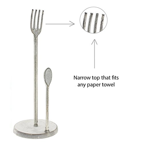 Paper Towel Holder Fork and Spoon Rustic Cast Iron Decorative