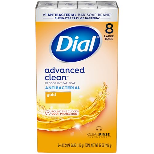 Dial Antibacterial Deodorant Bar Soap, Advanced Clean Gold, 4... 411vaBSuKxL