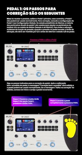 M-VAVE MK-300 Processador de Efeitos para Guitarra - Modelagem Neural 120 AMP/360 FX, Bateria 10h, Looper 300s, MIDI e Compatível com Kemper/Axe-FX (Preto)