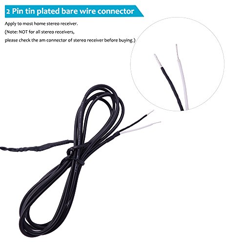 Fancasee AM Loop Antenna 2 Pin Bare Wire Connector AM Antenna Cable Wire for Table Top Home Stereo Receiver Radio Receiver Indoor - Thumbnail 2