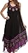 Sakkas A900 Batik Flower Caftan Tank Dress/Cover Up - Black/Purple - One Size