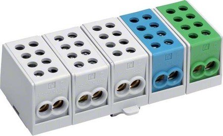 Hager KH45A 5P Multicolor terminal block - Electrical terminal block (135 mm, 53 mm, 38 mm)