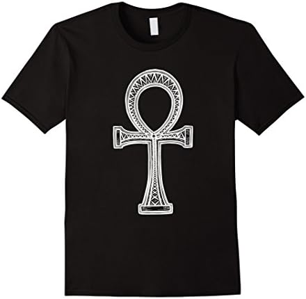Mens Ancient Egyptian Gods Ankh Cross T Shirt, Pagan Symbol Large Black