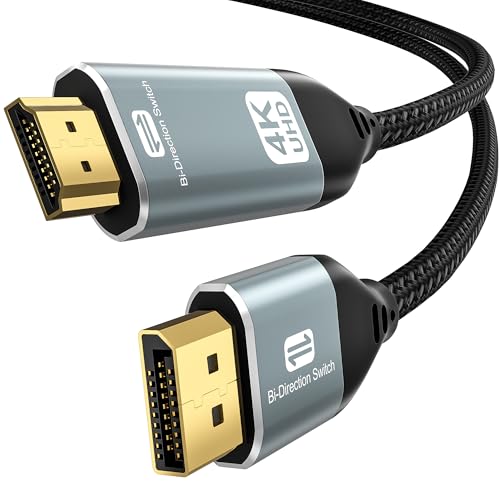 HDMI to DisplayPort Cable 6.6Ft 4K Bidirectional