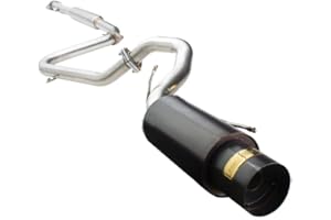 MORAKOT RACING Compatible/Replacement For 1992-1995 Honda Civic（Hatchback Model Only) 2.5 Inch Stainless Steel Catback Exhaust System 4 Inch Gun Metal Muffler Tip
