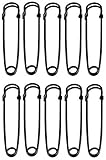 Wish you have a nice day 30pcs 3 Inch Heavy Duty Giant black Safety Pins for Blankets, Skirts, Kilts, Knitted Fabric ,Crafts (3inch, black)