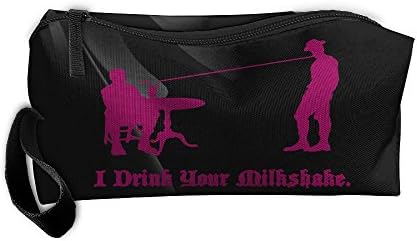 I Drink Your Milkshake Portable Zipper Storage Bag Carry Case Brush Organizer Toiletry Hanging Storage Bag